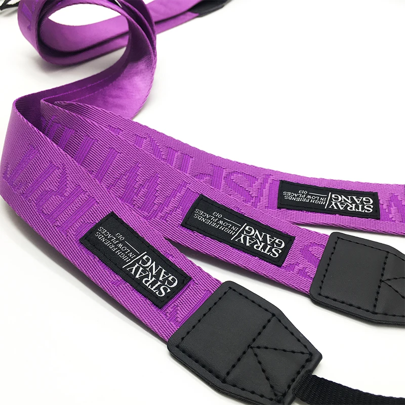 ZONESIN OEM Purple Adjustable Nylon Camera Strap Customised Woven Shoulder Belt For All Cameras