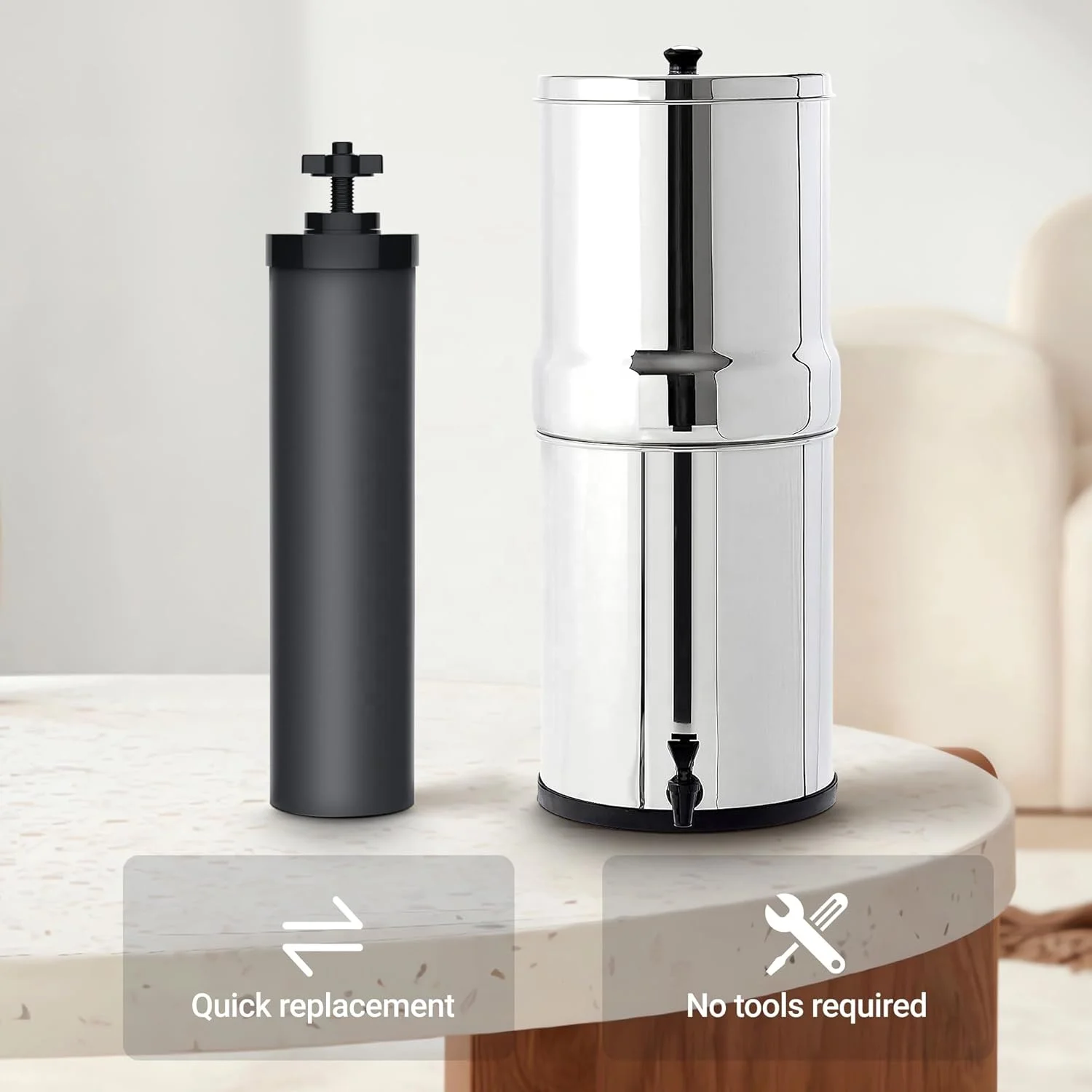 Carbon Filter Replacement for Stainless Steel Water Filters Gravity Purification Water Filter System