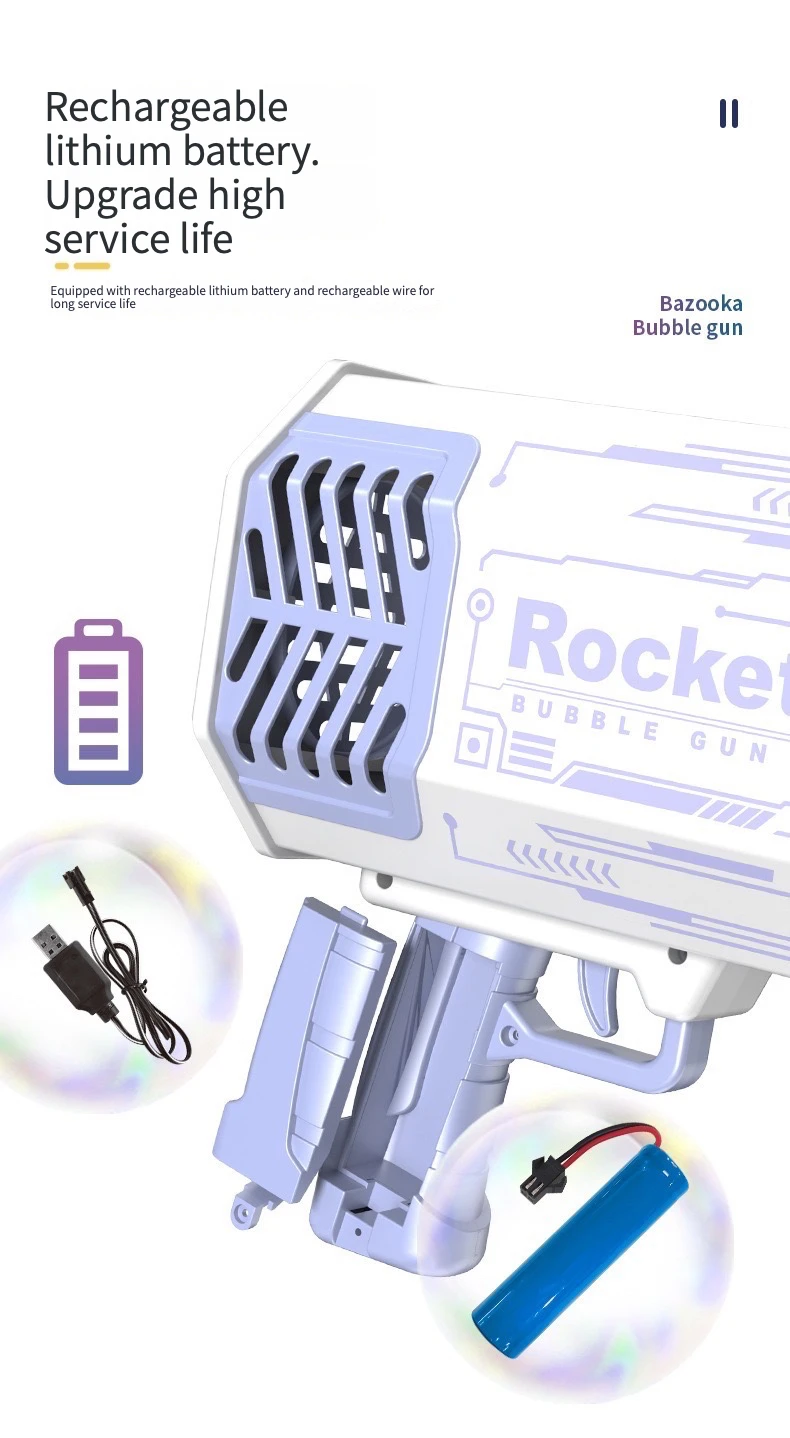 New Arrival 40/69/109-Hole Bubble Machine Gun Rocket Bubble Launcher for TIK Tok Kids Adults Outdoor Party Wedding Gifts