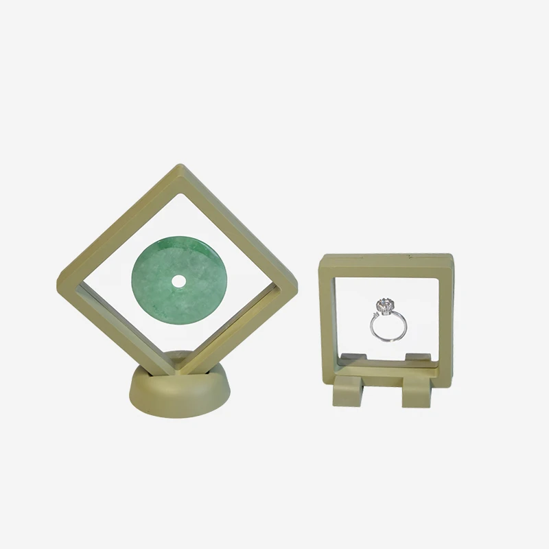 DONGYUE 3D floating frame necklace ring bracelet pendant jewelry display box plastic suspension frame gem box