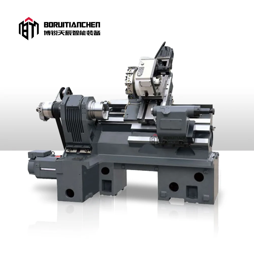 BR-20H-400D Turning and milling compound center swing diameter over bed 460mm 600mm slant bed cnc lathe with turret