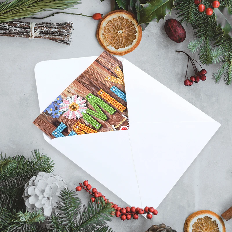 best selling 8pcs/set birthday greeting card diy diamond on paper diamond painting greeting card for birthday and daily