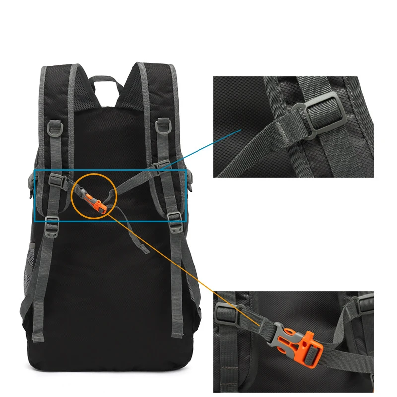 Wholesale climbing casual sports backpacks large waterproof fold nylon travel camping outdoor bag hiking backpack