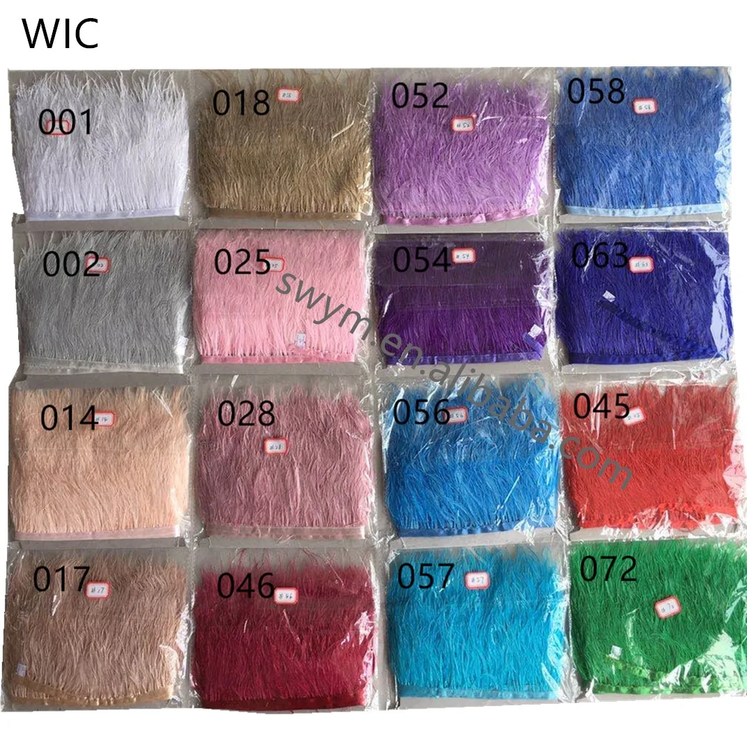 7-9cm Dyed Red Ostrich Feather Trim Handmade Feather Tassel with Satin Ribbon for Dress/Curtain/Women hats