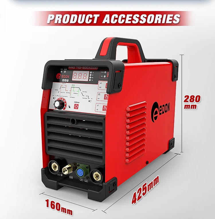 EDON TIG-200 AC DC PULSE INVERTER Aluminum tig Welding Machine stainless TIG de soldar WELDER