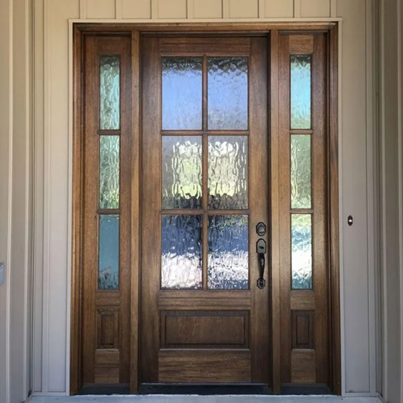 
Customized modern solid wood entry door design america style glass doors 