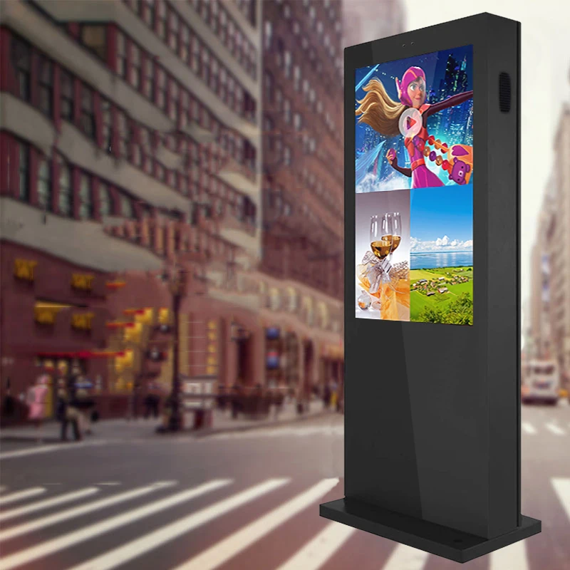 High Brightness 75inch Waterproof 2000 4000nits Outdoor Kiosk Advertising Playing Screen Display LCD Advertising Display