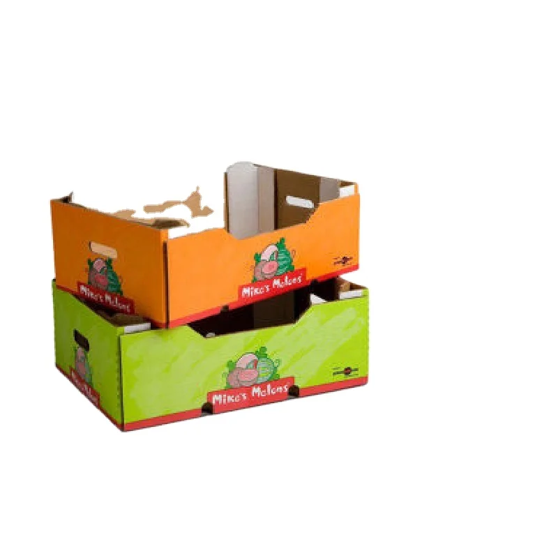 Тяжелая Глянцевая цветная картонная коробка из гофрированной бумаги для фруктов и овощей