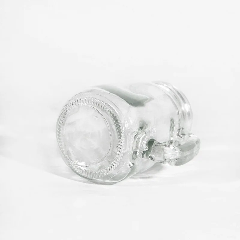 Us warehouse 4oz clear Beer can shaped sublimation beer cup glass jar with Lid and handles