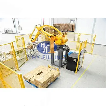High speed robotic arm palletizer machine for bottle fertilizer brick fish feed