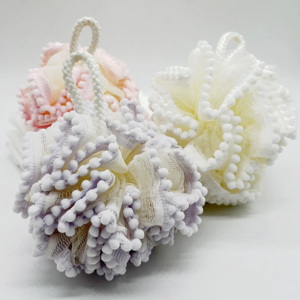 50g Luma Super Soft Exfoliate Back Body Bath Shower Sponge Scrubber With Beans