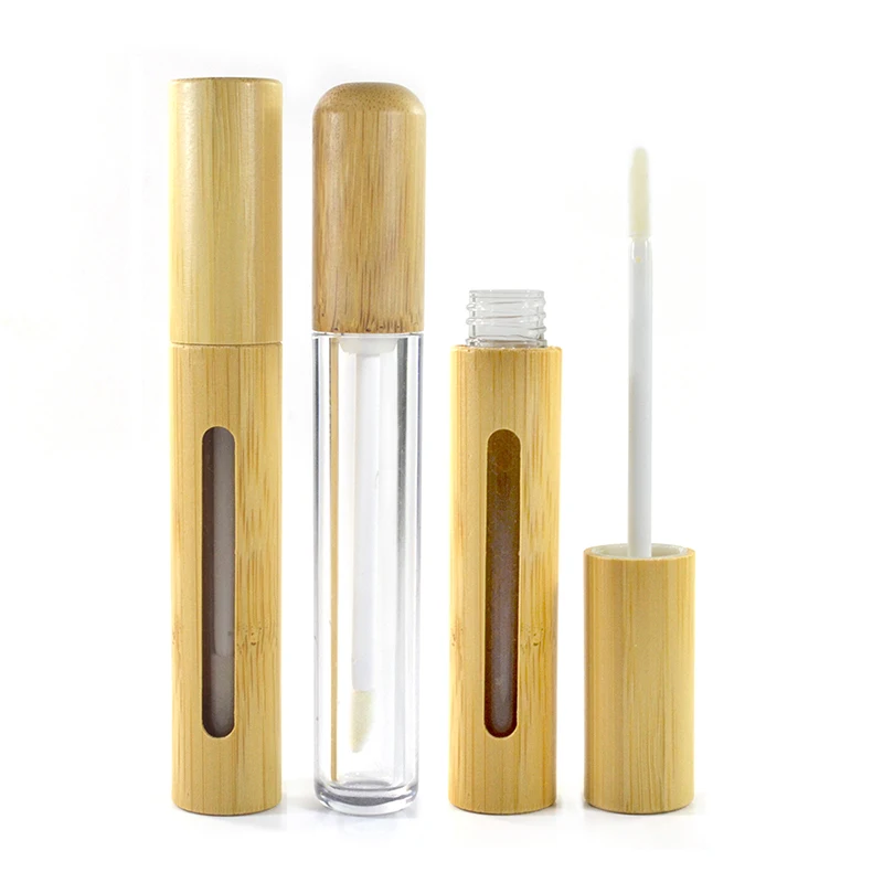 Eco Friendly Bamboo Beauty Products Empty 5ml 6ml Bamboo Mascara Tube Bamboo Lipgloss Tube