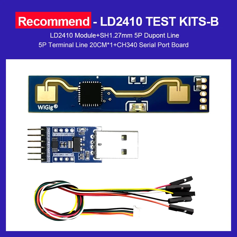Hi-Link 24GHz Human Presence Status Sensor Radar Module test Kits-A Supports GPIO And UART Output in smart scenarios LD2410