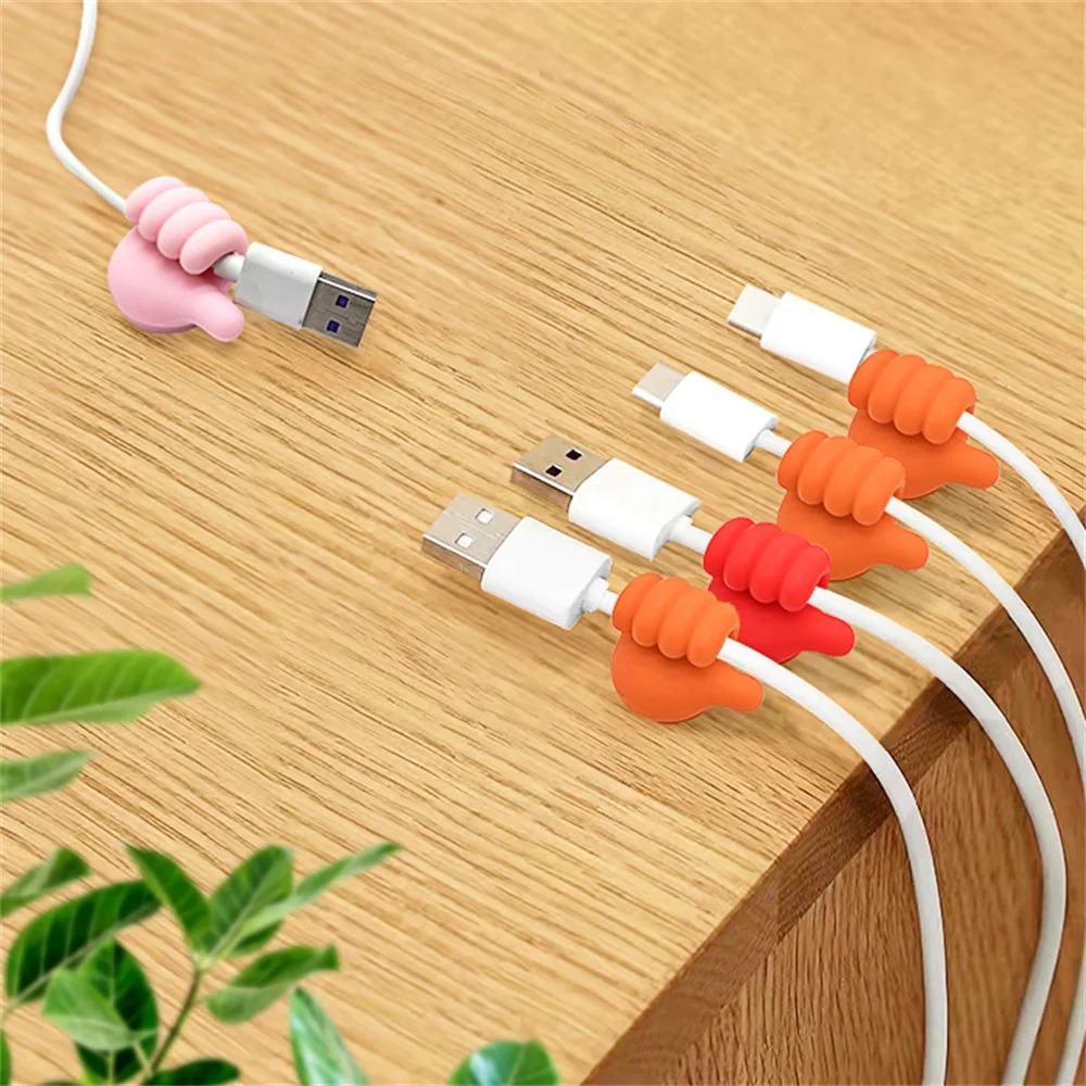 Silicone Cable Cord Organizer clips Cute Design Thumb Magnetic & Adhesive Wire Cable Cord Clips Holder Management