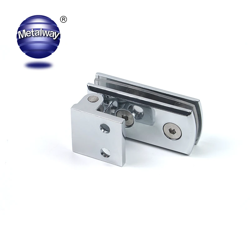 90 Degree Glass Hinge Wall Mount Glass Hinges Clamp Zinc Alloy Shower Hinges