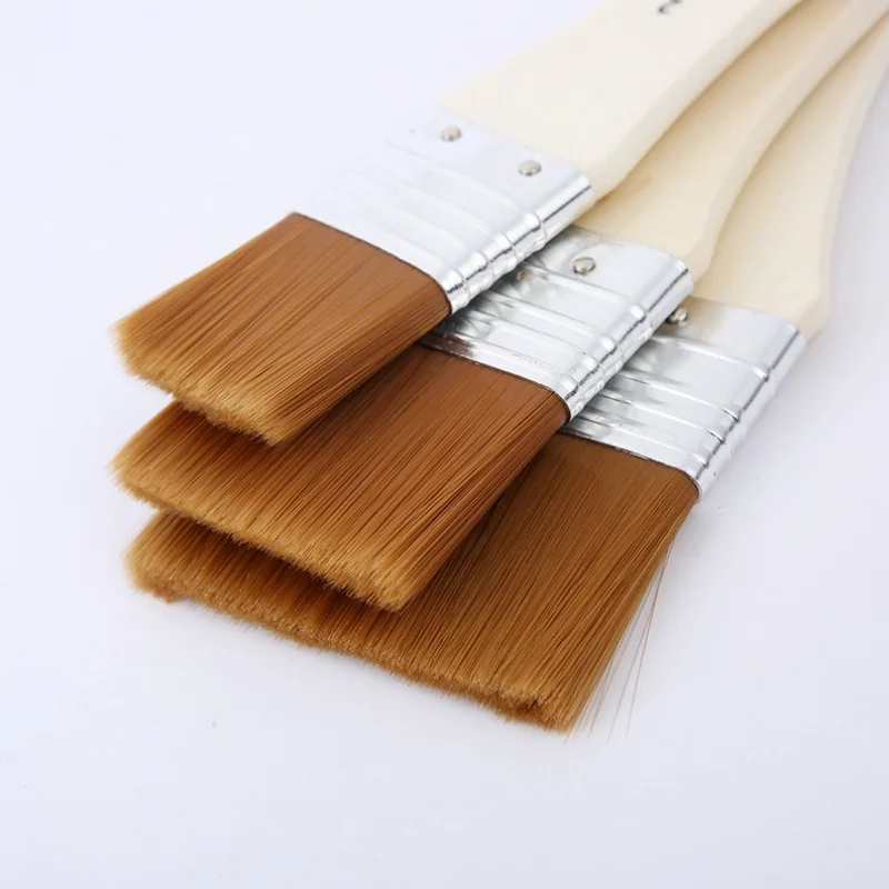 3 Pieces Per Set Wide Flat Head Professional Gesso Paint Brush For Acrylic Painting