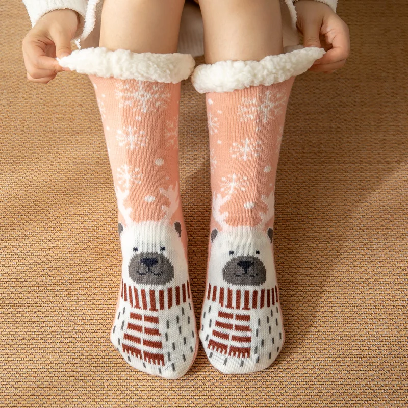 Fuzzy Fluffy Socks Womens Winter Christmas Gift Warm Plush Home Sleeping Soft Female Thermal Floor Socks