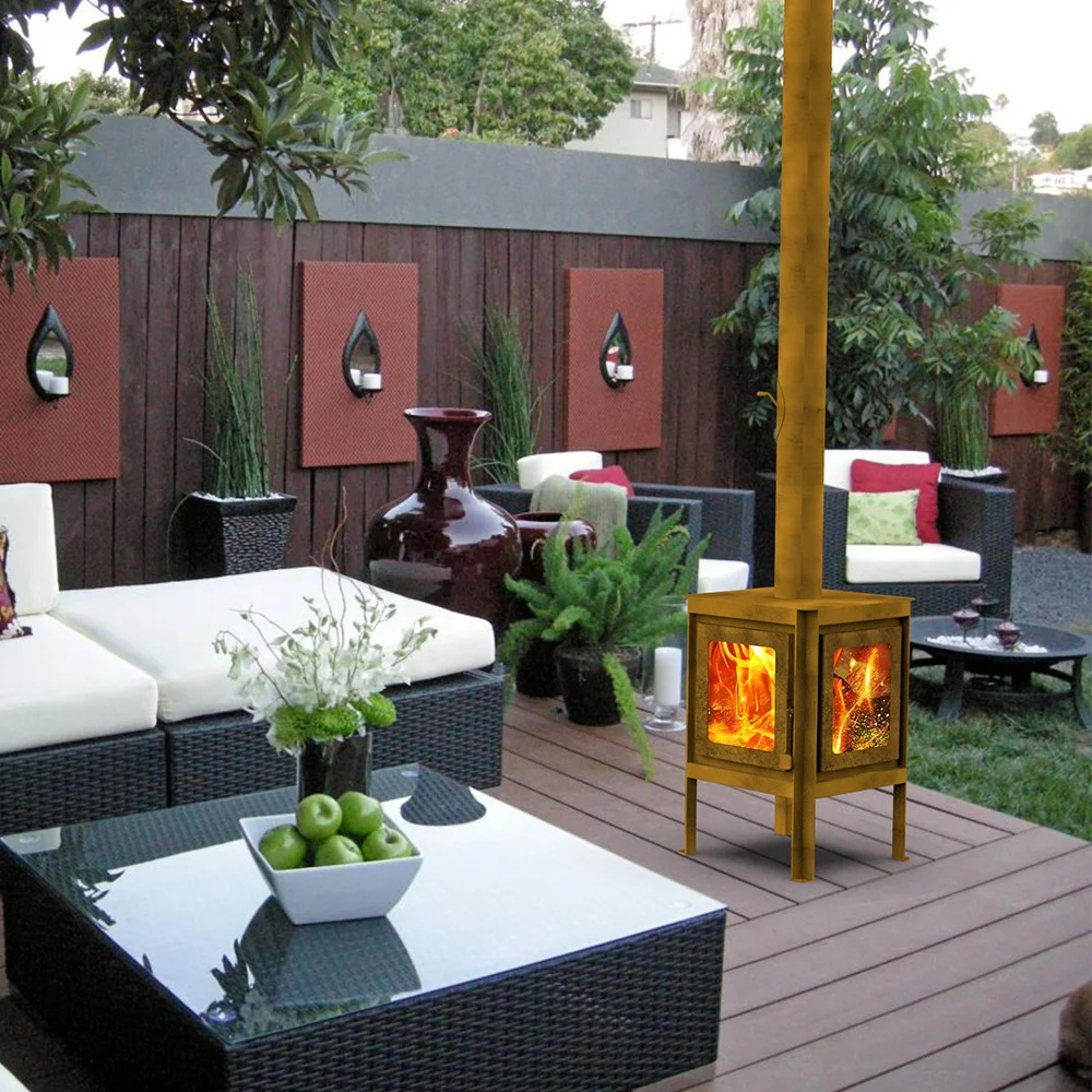 Cube Fireplace Garden Patio Fireplace Cube Terrace Stove Wood Burning Stove