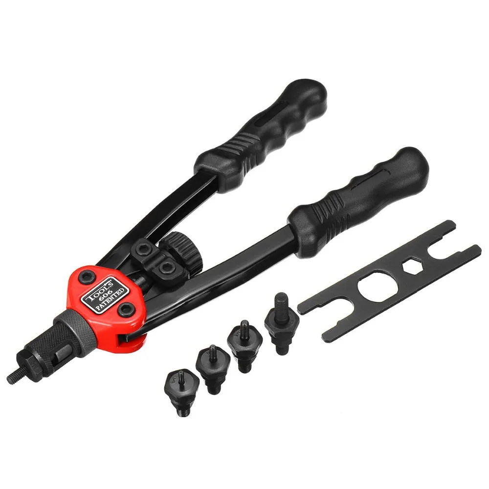 Riveter Gun Tool BT-606 Hand Threaded Rivnut Gun 200pcs Flat Head Thread Rivet Nuts M3 M4 M5 M6 M8 Double Handle Rivet Tools