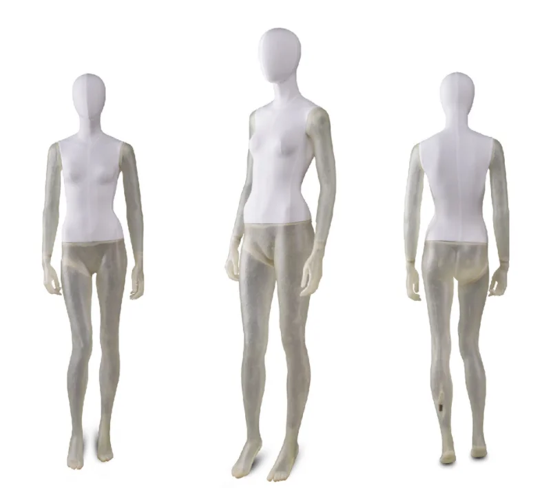 New FRP Full body Mannequins Female with upper fabric wrapped realistic mannequin woman dummy torso stand for clothing display