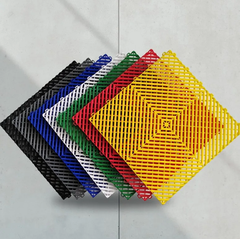 Бесплатные образцы от производителя пластиковая гаражная плитка напольная переплетенная