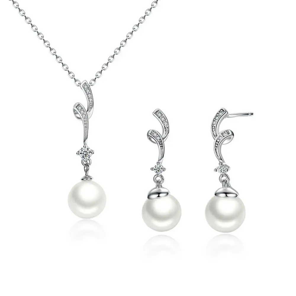 Korea popular jewelry S925 sterling silver stud temperament pearl silver earrings