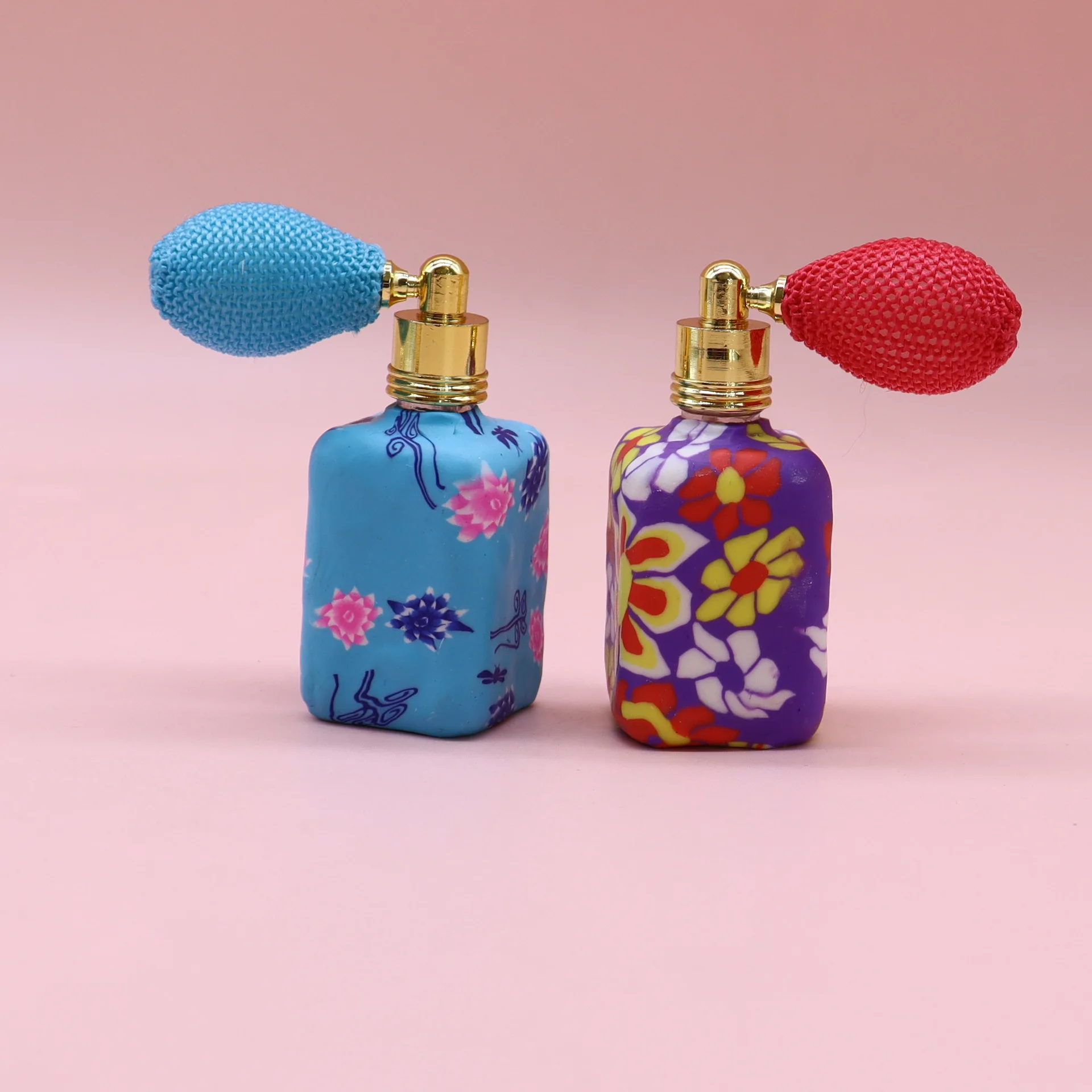 Soft Clay Perfume Bottle Wholesale Mini 8ml-15ml Bulb Atomizer Bottle Refillable Glass Fragrance Bottle with Air Bag Sprayer