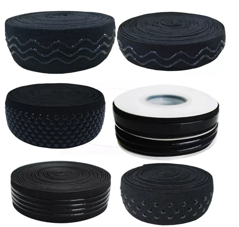 Hot Sell Cycling jersey sleeve Elastic tape Plain anti slip fabric silicone Gripper Power Band