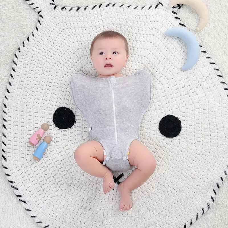 Summer bamboo fiber newborn swaddle newborn baby  surprise sleeping bag shorts onesie Ha Baby products