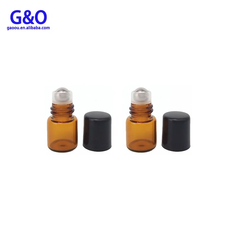 factory price high quality amber essential oil bottle 5ml 10ml roller glass bottle customized logo