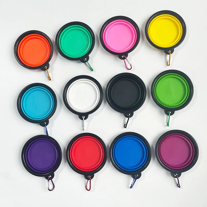 Portable Travel Pet Folding Collapsible bowl Silicone Dog Puppy Bowl collapsible dog cat water bowl