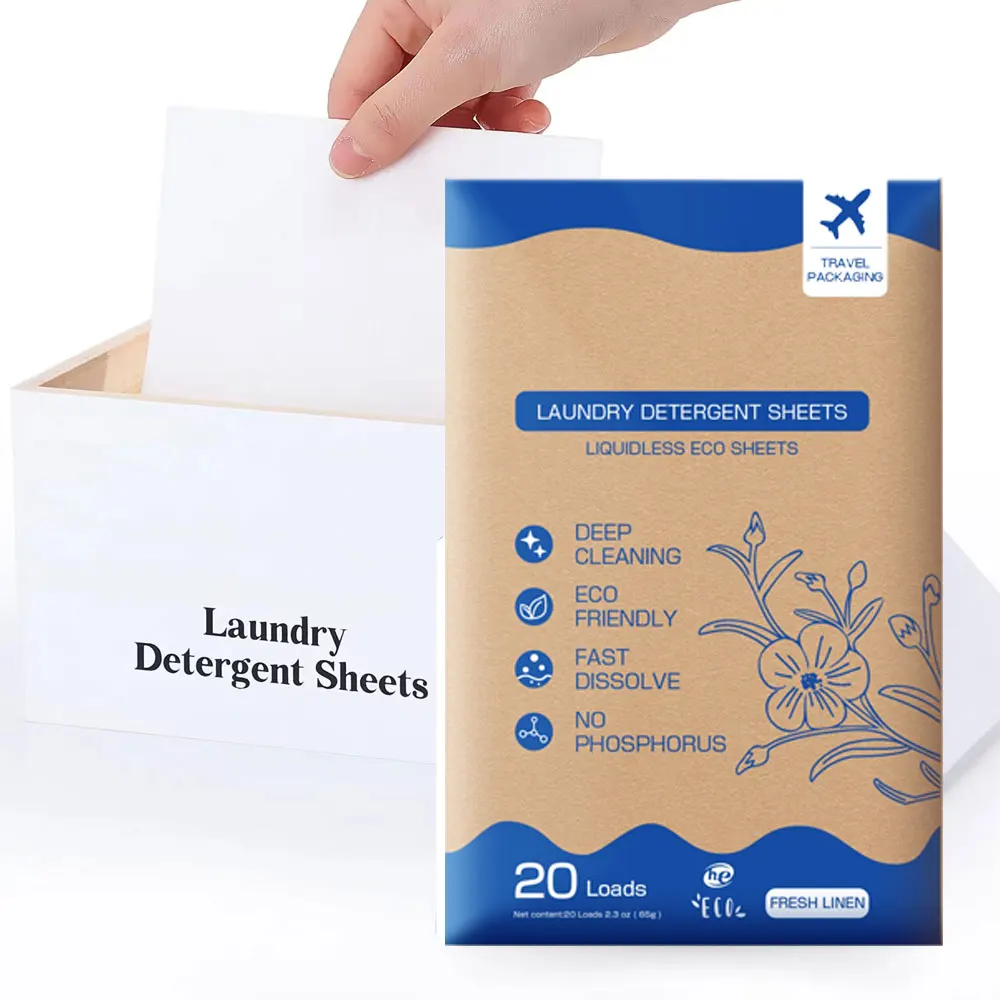 eco-Friendly Biodegradable Laundry Sheets Plant Extract Concentrated Laundry Detergent Strips