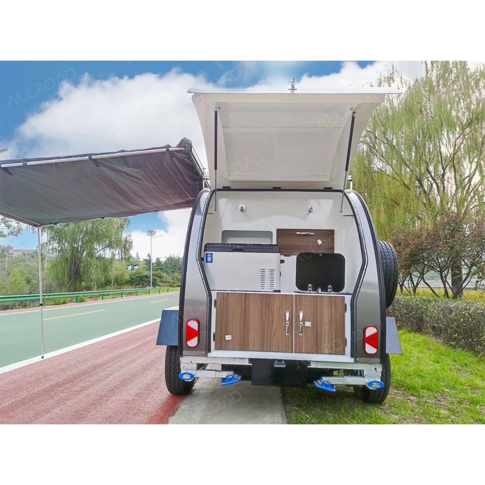 Light weight lightweight  camper trailers caravan under 750 kg off road small korea camping trailer with roof top tent