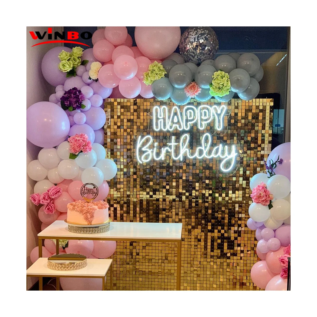 Winbo ODM/OEM Personalized Happy birthday neon sign letters light custom Neon sign For family birthday party