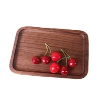 wooden cake breakfast snack plate set wooden tray