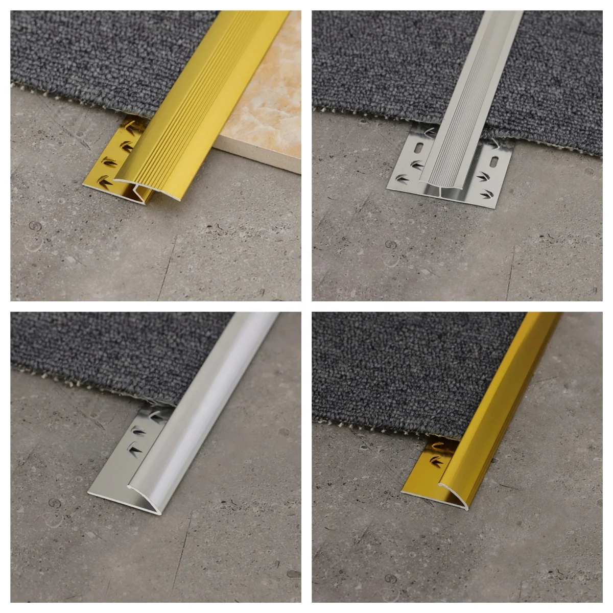 NIUYUAN Metal Tile Carpet Transition Aluminum Edge Trim for Carpet