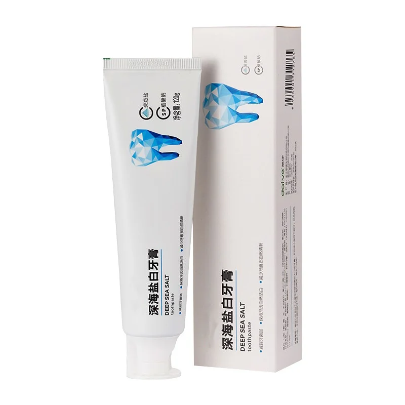 Deep sea salt white toothpaste prevents cavities, strengthens teeth and reduces bad breath