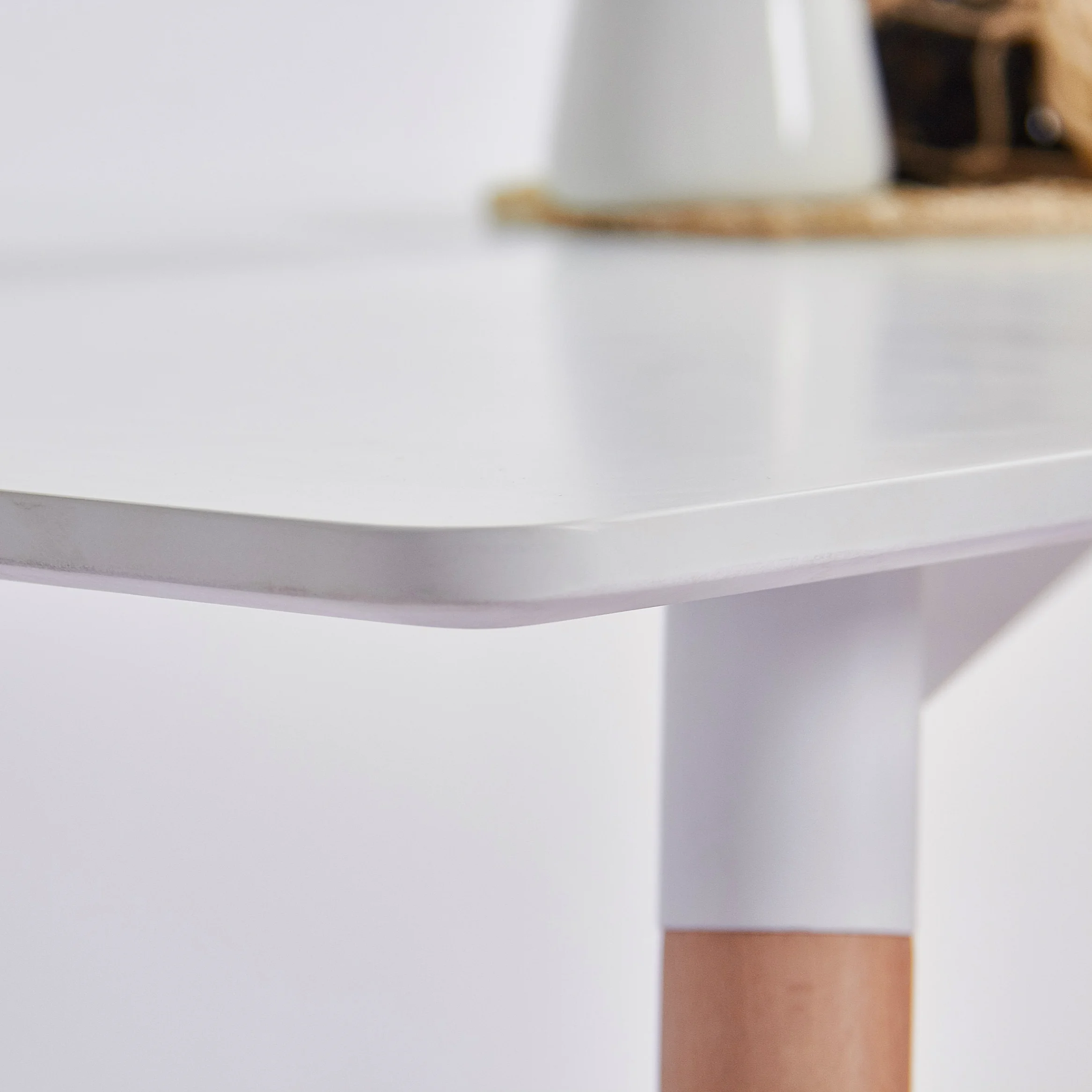  Мебель для ресторана современный обеденный набор из МДФ стол белого массива дерева