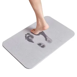 Factory Customized  Stone Diatomite Bath Mat Non-Slip Super Absorbent Quick Drying Bathroom Floor Mat