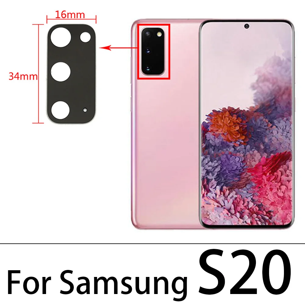 Rear Camera Lens For Samsung A30S A50S A31 A41 A51 A71 M21 A31 S20 Plus / S20 Ultra /Note 10 Lite Glass Camera Lens With Sticker