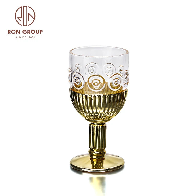 High Quality Large Unbreakable Vintage Tritan Glassware Cup Glasses Set Stemless Goblet Wine Glass for Wedding Use