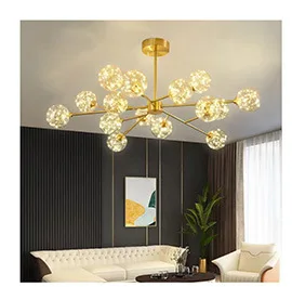 Nordic all-copper living room chandelier modern home decoration simple creative lamps
