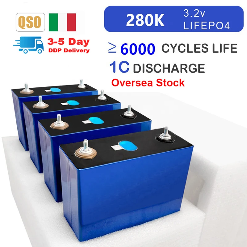 Батарейные элементы IT Eu Stock 100Ah 105Ah 200Ah 280Ah 300Ah 302Ah 304Ah 320AH Livepo4 3 2 V Catl Lifepo4 DAP/DDP Доставка из Италии