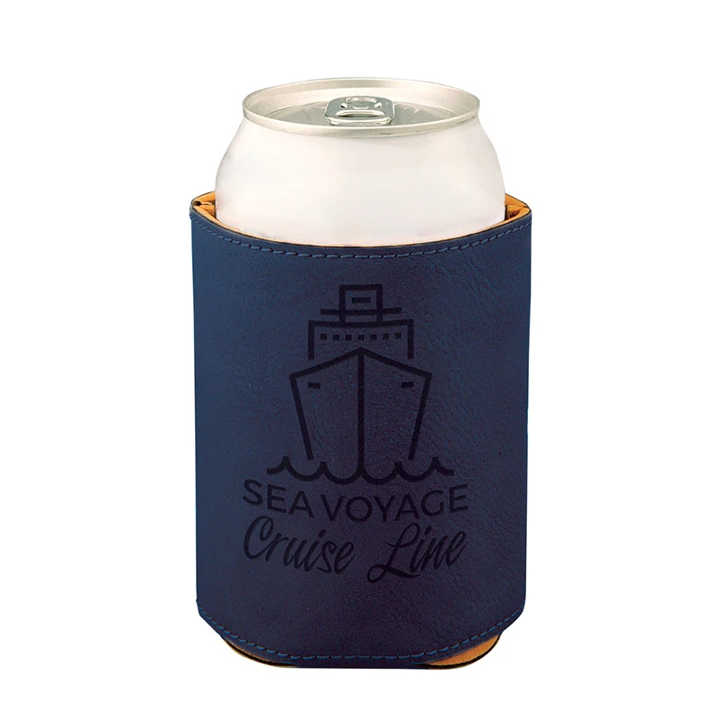 12OZ Laser Leather Can Cooler Blank Neoprene Bottle sleeve Beverag Stubby Holder Custom