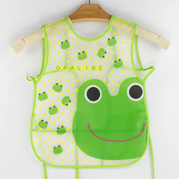 EVA sleeveless waterproof anti-dressing children bib not washing cloth cartoon patterns kids eating bibs newborn saliva pocket