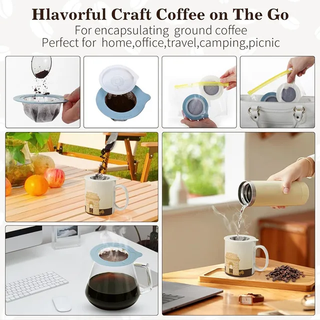 Disposable Portable Ufo Flying Saucer Style Eco-friendly Paper Coffee Filter Drip Bag For Espresso Coffee