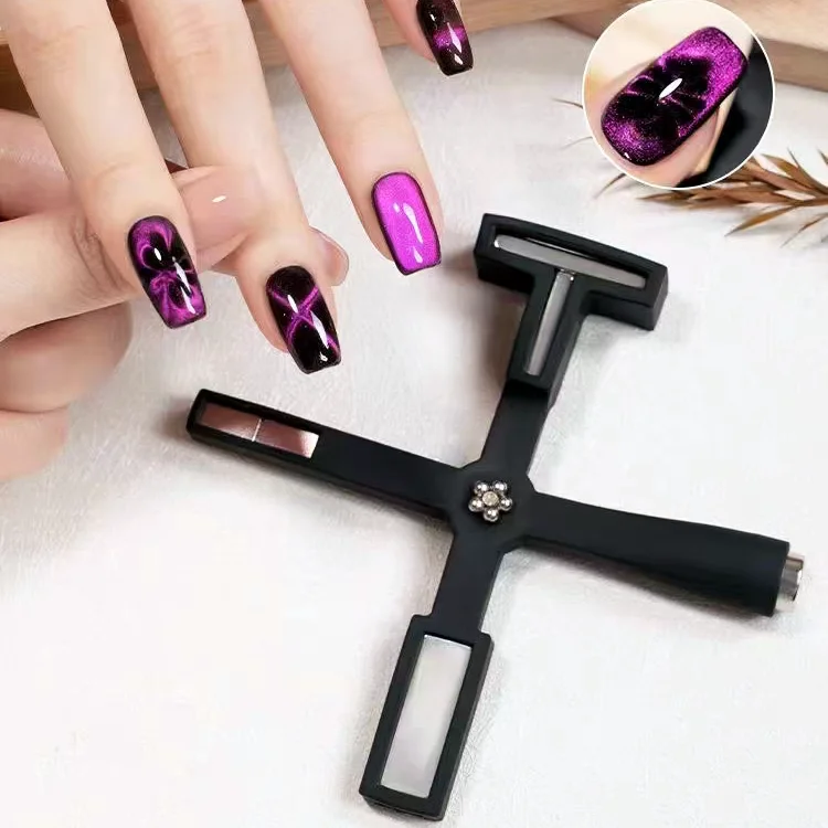 New 5 In 1 Cat Eye Nail Polish Magnet Set Black Pink High Quality Strong Cat Eye Magnet For Nail Art