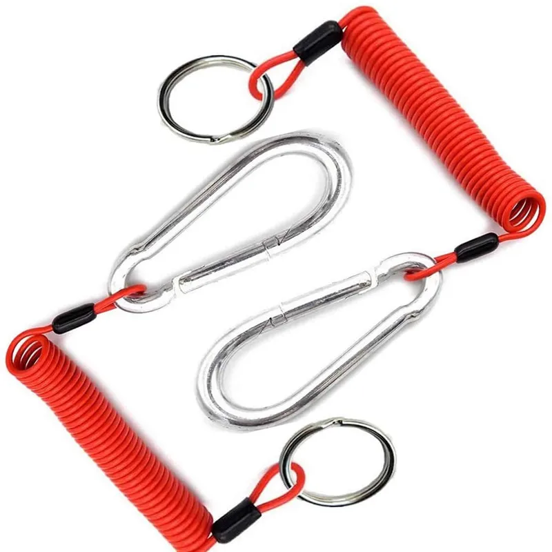 
2pcs 4 Foot Breakaway Trailer Cable Trailer Brake Cable RV Stainless Steel Spring Towing Coiled Wire Safety Straps Ground Clip 