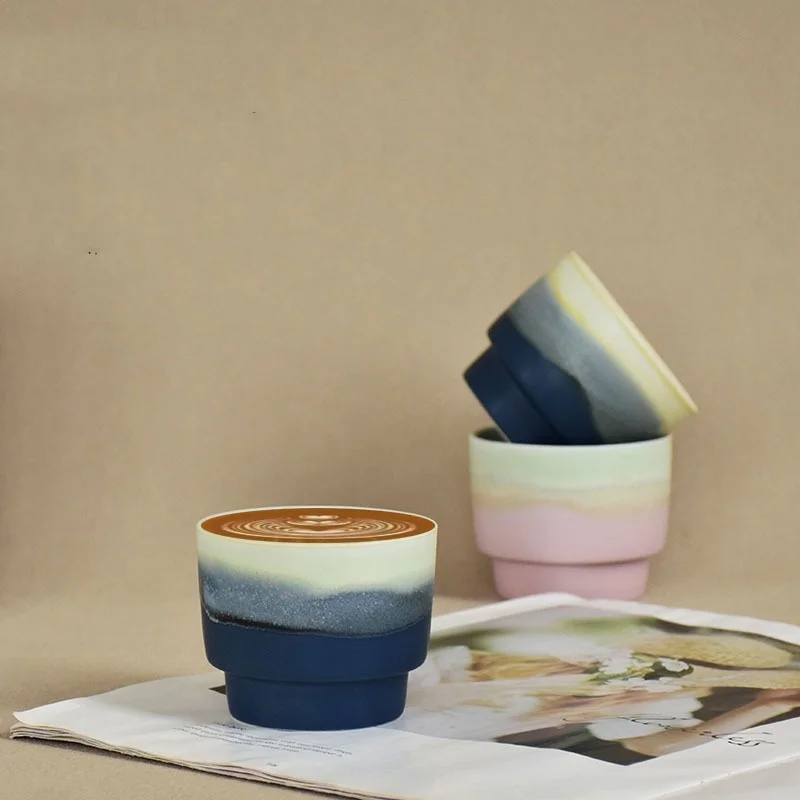 MSH 170ml Japanese Kiln Change Colorful Ceramic Espresso Cup Latte Cup
