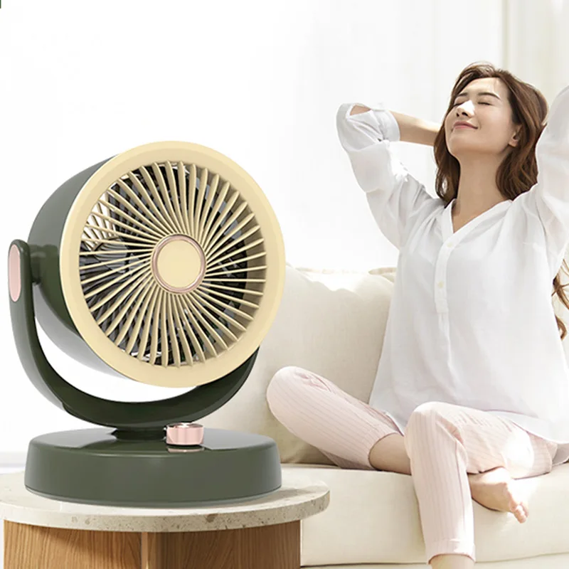 8-inches DC USB Powered Portable Electric Air Circulator Rechargeable Oscillating Standing Desk Table Fan For Home Office Use